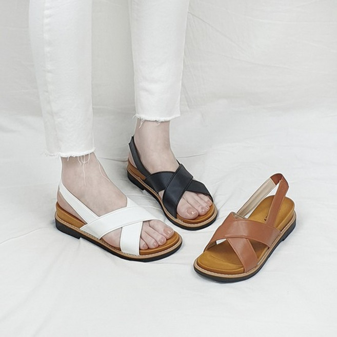 디모 국산 엑스 스트랩 빅사이즈 뒷밴딩 키높이 샌들 4cm