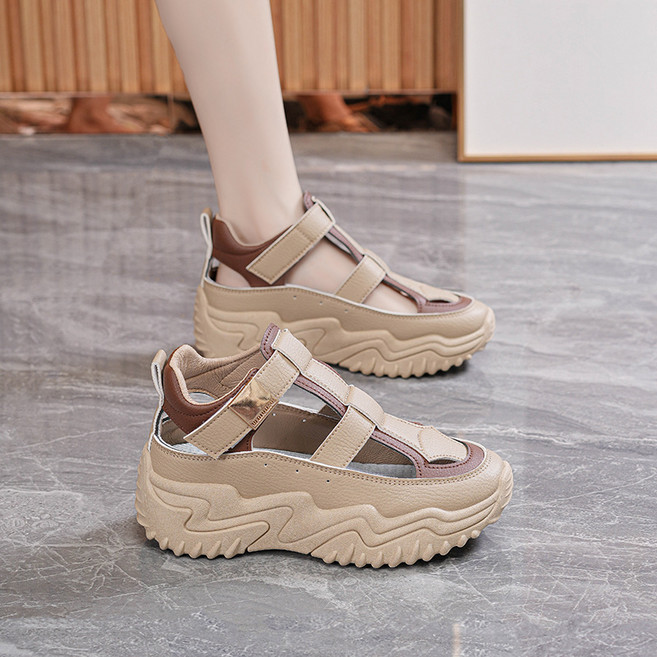 BROWMODA 여성 키높이 펀칭 캐주얼 운동화 샌들