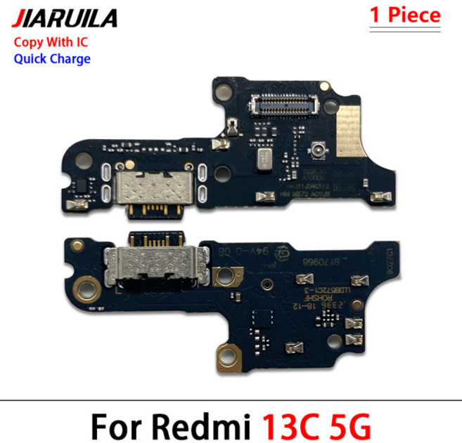 GEEKI 휴대폰 스마트폰 자가 수리 교체 부품 USB 충전 포트 보드 플렉스 케이블 커넥터 샤오미 호환 Redmi 8 8A 9 9C 9A 9T 10C 12C 10A 10 12 1, [13] For Redmi 13C 5G, 1개