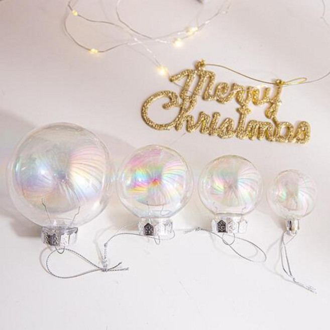 [데코봉봉] 아크릴 오로라 트리볼 6개 세트 (단일사이즈) 크리스마스 오너먼트 트리 장식볼