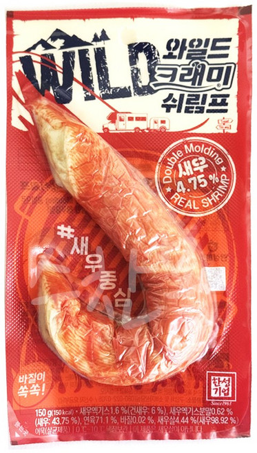[다만세푸드] 한성 와일드 크래미 쉬림프 150g 게맛살 크랩, 5개