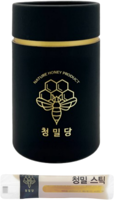 청밀당 꿀 스틱 간편 원통 세트 베트남 자연 벌꿀 100% 커피꿀, 10g, 30개