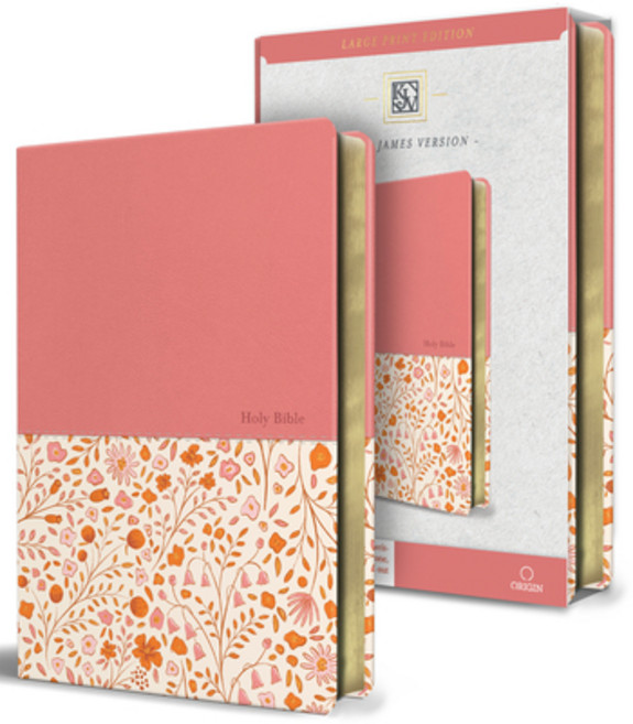 (영문도서)KJV Holy Bible Large Print Handy Size Format 2 Piece Pink Floral Leathersoft w... Hardcover, Origin, English, 9798890985491