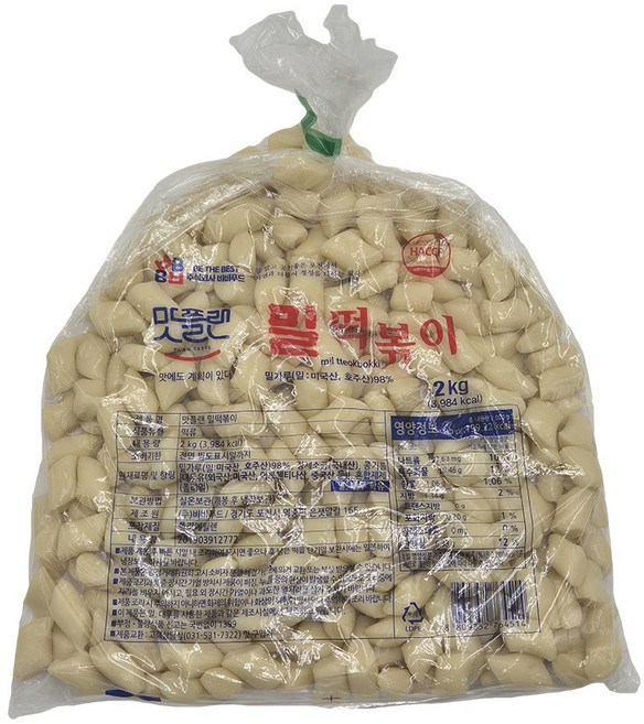 [낱개] 맛플랜 비비푸드 밀 떡볶이 떡 (절단) 2kg, 1개