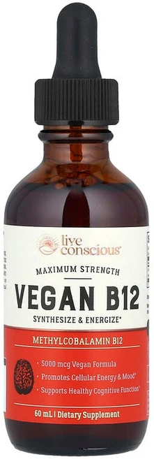 라이브컨셔스 비건 B12 맥시멈 스트렝스 60ml, 1개 - 쿠팡
