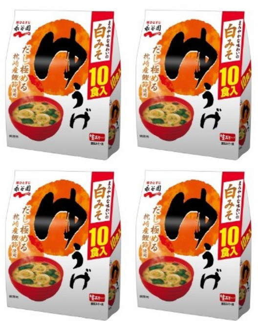 일본 나가타니엔 미소시루 즉석 된장국 유우게(저녁용) x 4개, 181g