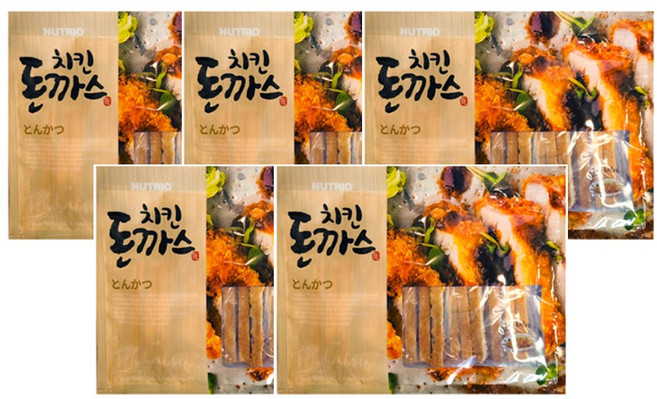 뉴트리오 강아지 대용량 간식, 5개, 400g, 치킨돈가스