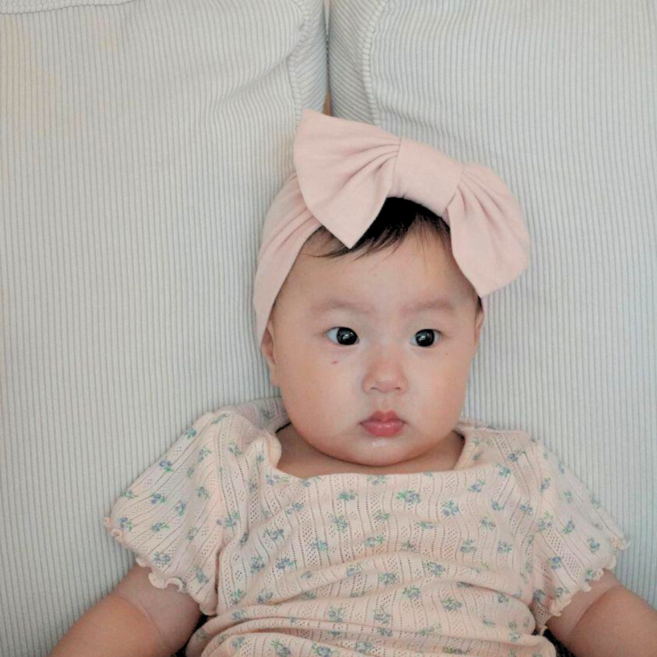 [디어딜리] 아기 모자 플랫 터번 리본