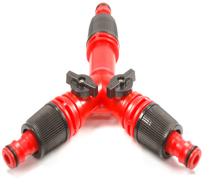 Y호스연결 수도연결구 물호스연결구 16mm 편사호스 가든호스 1개 레드