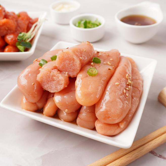 [HACCP인증] 백명란젓갈 1kg (500g x 2통) 소포장 저염명란, 2개, 500g