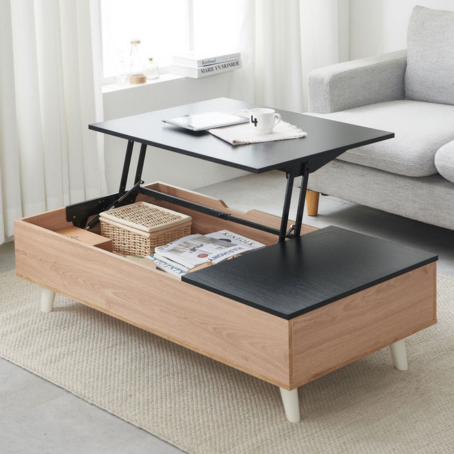 파로마 소이 1200 리프트업 소파테이블 YCW062, 블랙월넛