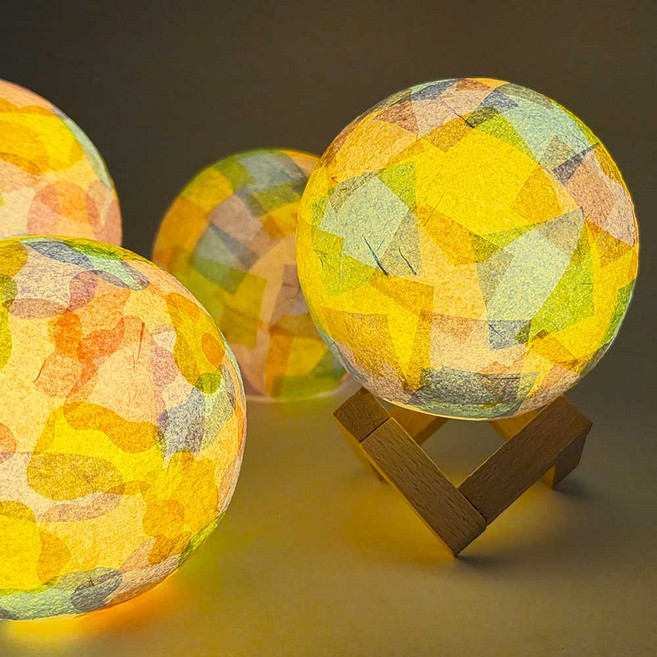 솜씨키트 습자지 색조각 달 무드등 조명 만들기 DIY 키트, 달무드등