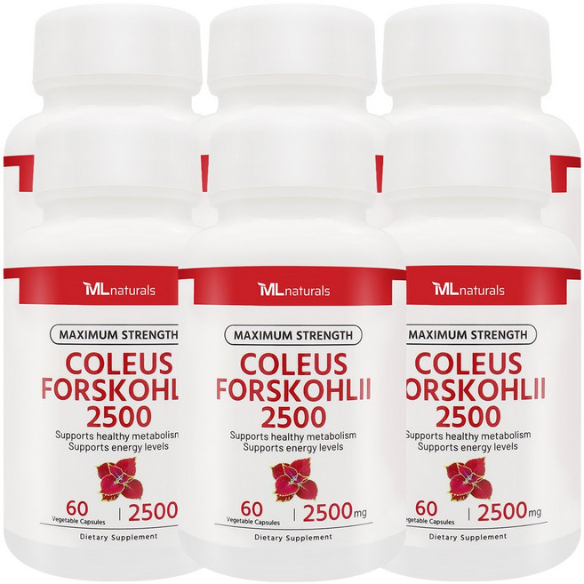 [미국빠른직구] 신제품 마이라이프 내추럴스 콜레우스 포스콜린 2500mg, 6개, 60정