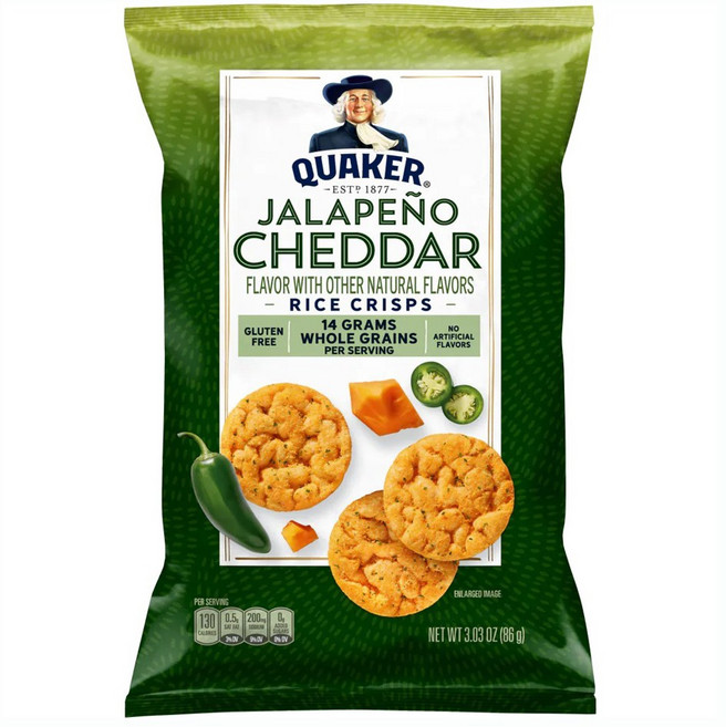 QUAKER 桂格 米餅 墨西哥辣椒切達起司, 1個, 86g