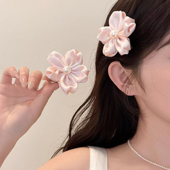 [2개 or 4개 set] 블루밍 핑크 미니집게핀 세트