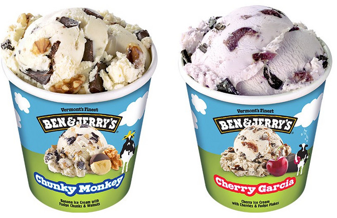 벤앤제리스 파인트 아이스크림 2종 혼합구성(청키몽키+체리가르시아), 473ml, 2개