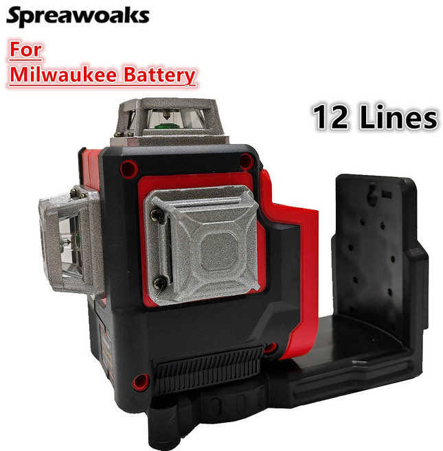 밀워키 18V 배터리 레이저 레벨 12 라인 3D 수평 및 수직 녹색 빔 광도계 셀프 도구, 01 Battery Not Included, 1개