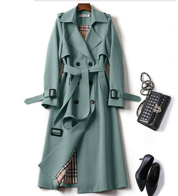 해피유통 여성 빅사이즈 트렌치 자켓 캐주얼 카고 롱코트 봄가을