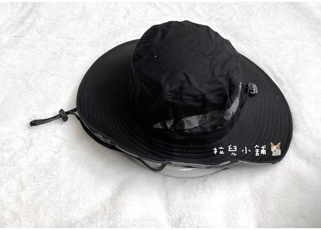 登山帽 釣魚帽 工裝帽 奔尼帽 大帽沿 防曬漁夫帽 加大帽圍, 黑色(現貨)