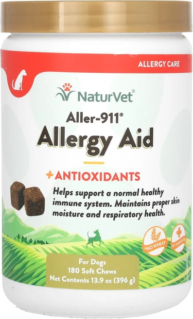 NaturVet Aller-911 알레르기 보조제 + 항산화제 반려견용 소프트츄 180개 396g(13.9oz), NaturVetAller911알레르기보조제항산화제반려견, 1개 - 쿠팡