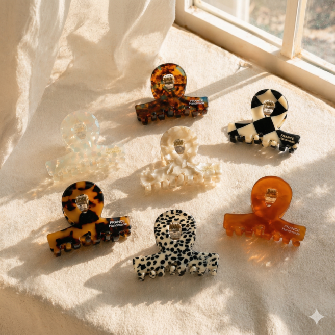 블링모어 프랑스핀 호피 마블 미니집게핀 반묶음 올림머리 작은 반머리 미니 꼬임