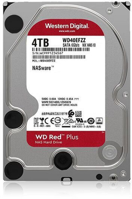 WD Red Plus 4TB NAS 3.5吋 HDD, 4TB WD40EFZZ+裝機工具