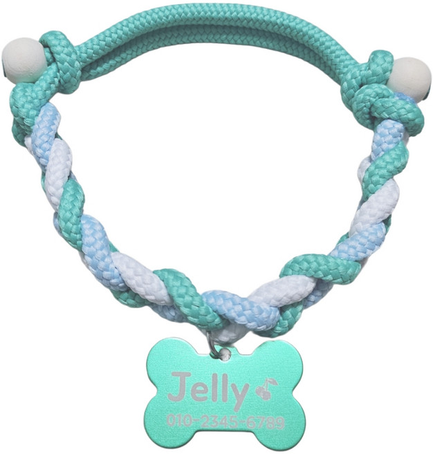 MUNG 파라코드 튼튼한 강아지 고양이 목걸이 인식표, 1개, 11.코코파인스카이