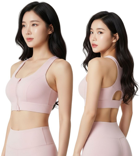 Kyails 앞지퍼 스포츠브라 하이서포트 필라테스 브라탑