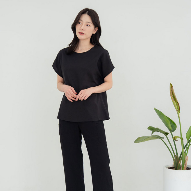 국내산 여성 여름 와플 풍기포 인견 반팔 블라우스 빅사이즈 엄마옷 쿨 냉감