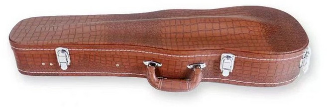초경량 바이올린 케이스 숄더 스트랩 백팩, 1개, 브라운 악어패턴 4 4 우드박스