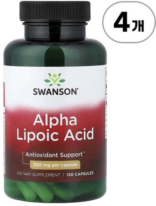 스완슨 알파 리포산 300mg Swanson Alpha Lipoic Acid 300 mg 120정, 4개 - 쿠팡