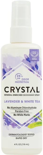 크리스탈 에센스 미네랄 데오드란트 바디 스프레이 라벤더 & 화이트 티 향, 118ml, 1개 - 쿠팡