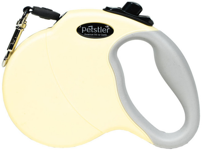 페슬러 반려동물 강아지 외출용 리드줄 자동줄(S/M), 밀키 옐로우, 1개