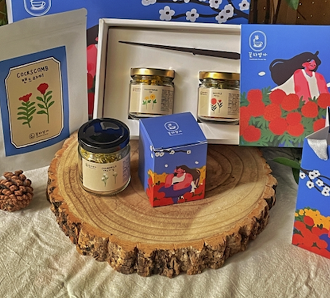 [선물포장] 수제 꽃차 1종 목련 국화 메리골드 캐모마일 아카시아 구절초 멘드라미 생강나무꽃 해당화 진달래, 국화 + 선물용 쇼핑백, 1개