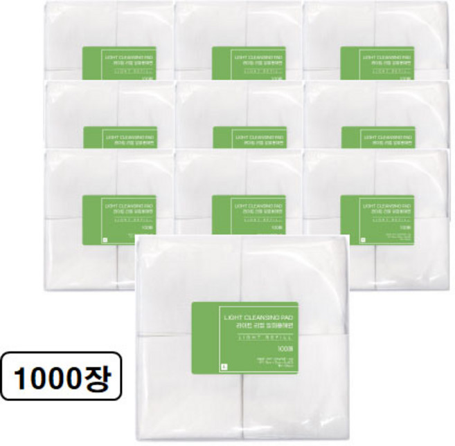 이뽀이뽀 라이트 일회용해면 L 100매 리필용 10개 (총1 000매)