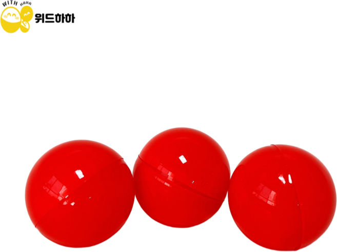 위드하하 뽑기캡슐 뽑기볼 뽑기공 불투명, 30개, 레드