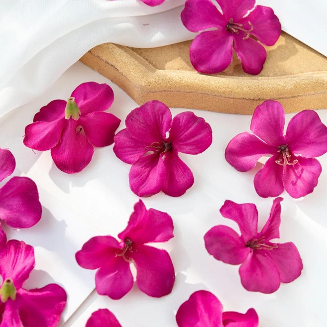 실크 벚꽃 사탕 상자 인공 꽃 크리스마스 화 환 홈 웨딩 장식 신부, 1개, 색상: 8. 자두 / 크기: A. 10pieces