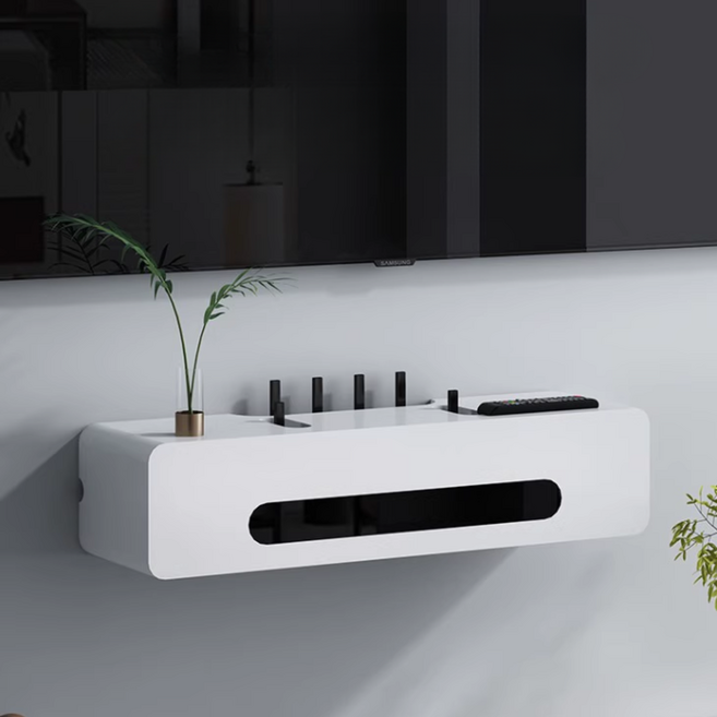 칼리도 깔끔한 콘센트 가리개 커버 매립 벽걸이 수납함, 1개, 크림화이트 [60×20×20cm]