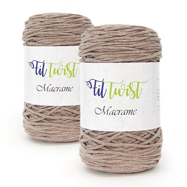 쎄비 필 트위스트 마크라메 뜨개실 250g, 9코코아베이지, 2개