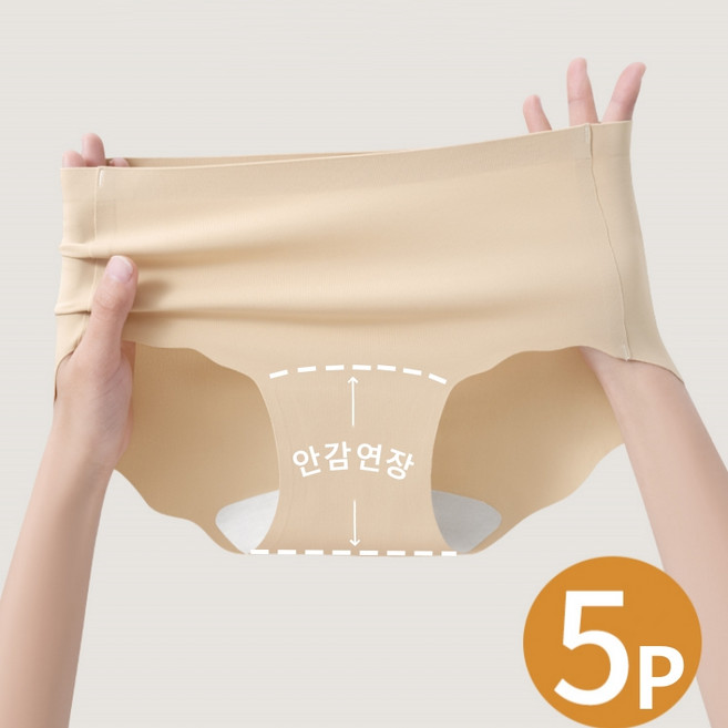 파리카노 여성 심리스 노라인 누드 팬티 5장 세트