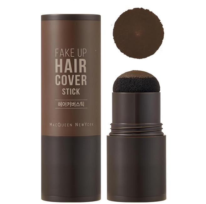 맥퀸뉴욕 페이크 업 헤어 커버 스틱 2.5g, 다크브라운, 1개