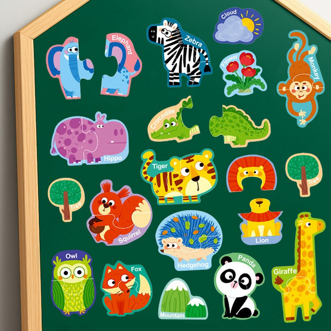 푸르베베 자석 유아 첫 퍼즐, 1개, 숲속 동물, 30피스