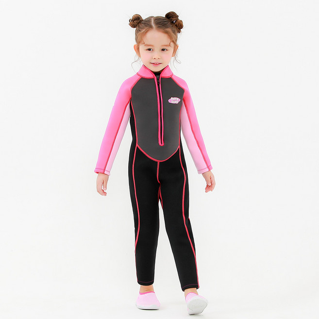 bayb 유아동 어린이 2.5mm 스윔슈트 키즈 웻슈트 물놀이 수영복 잠수복 래쉬가드 남아 여아 WS1-4, WS-1(핑크), 2XL