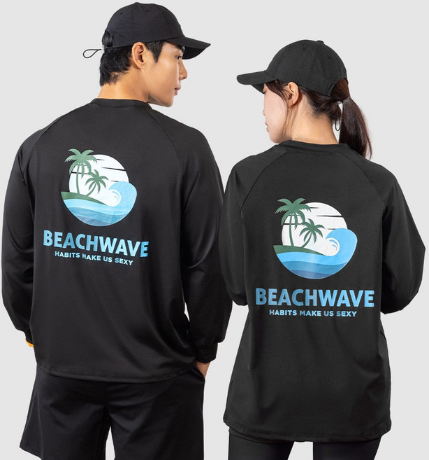 에이치머스 루즈핏 긴팔 래쉬가드 상의