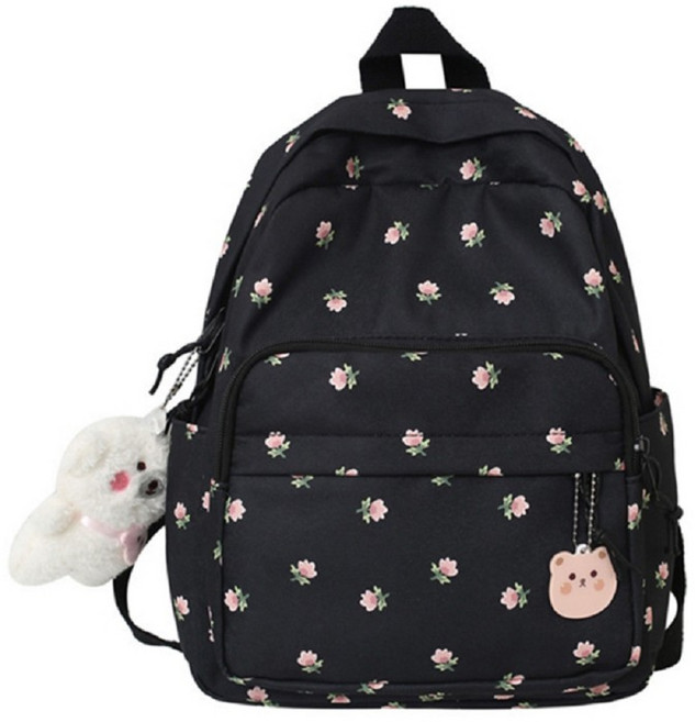 엘쏘 여성용 플라워 패턴 방수 백팩