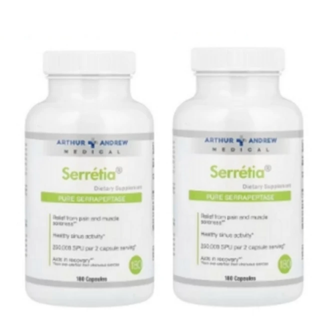 1+1 아서 앤드류 메디컬 Serretia 퓨어 세라펩타제 250000SPU 캡슐 180정 (캡슐당 125000SPU) - 쿠팡
