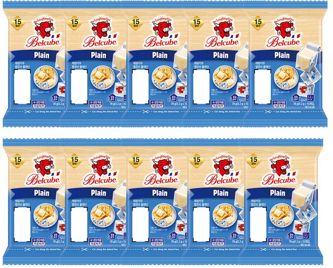 래핑카우 벨큐브 치즈 플레인 15큐브 78g 10개