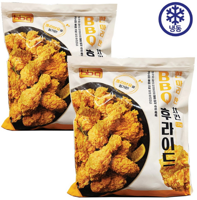 BBQ 비비큐 후라이드 치킨, 1.2kg, 2개