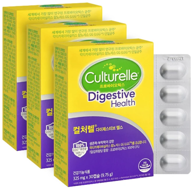 컬처렐 다이제스티브 헬스 유산균, 30정, 3개 - 쿠팡