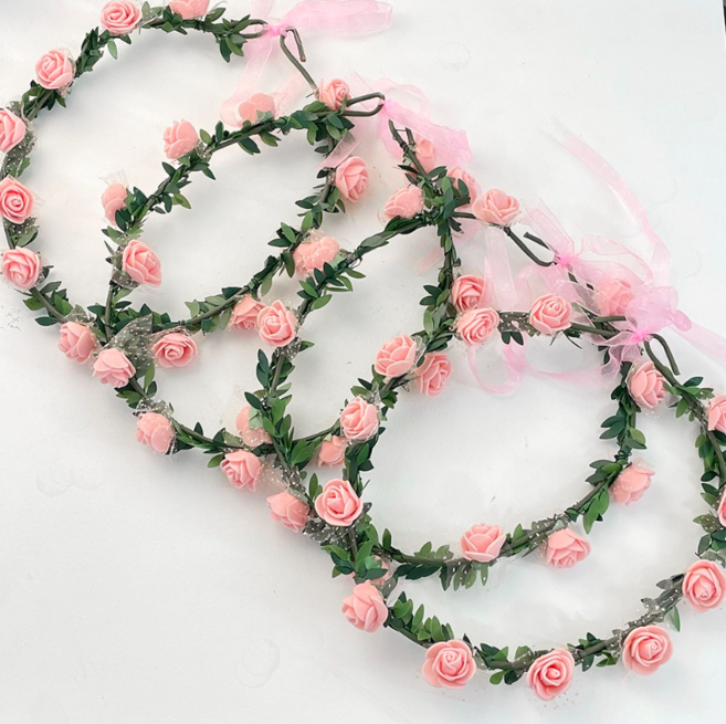 파티앤온 셀프 웨딩 촬영소품 장미 조화 화관, 핑크 20개